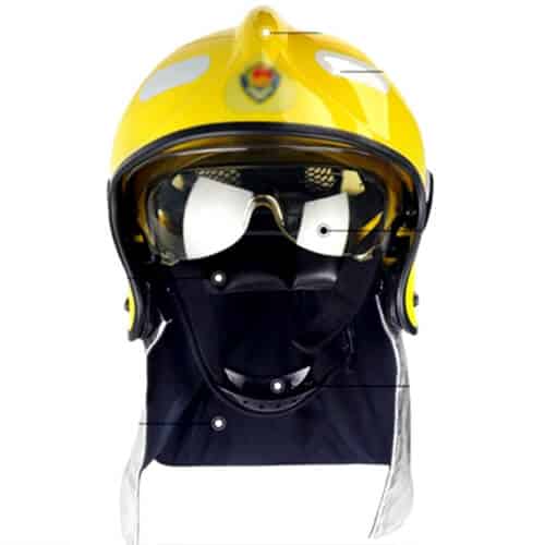 Copricollo Antincendio  integrato nel casco giallo