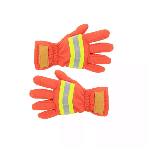 guanti antincendio arancioni con strisce riflettenti