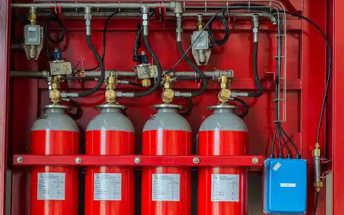 Immagine di un sistema antincendio che utilizza CO2 come agente estinguente per prevenire e controllare gli incendi
