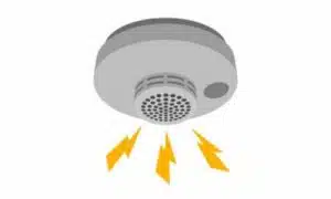 Disegno di un rilevatore di fumo con l'allarme acustico