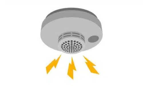 Disegno di un rilevatore di fumo con l'allarme acustico